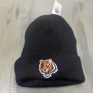 Cincinatti Bengals Beanie Black Knit Cap Cuffed Skully Hat NFL Team Apparel